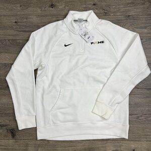 Nike Fleece 1/4 Sweater Size Large Mens White Coach Prime Club